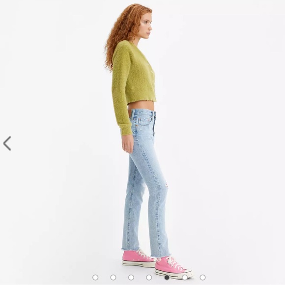 Levi 501® Skinny Women's Jeans Rock This Way - Medium Wash No Stretch - Picture 4 of 7